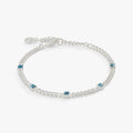 March Birthstone Aquamarine Curb Chain Bracelet